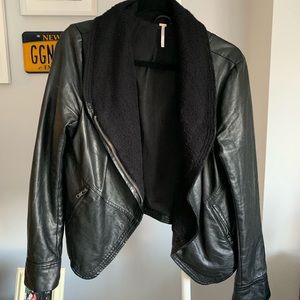 Free People Lined Leather Jacket